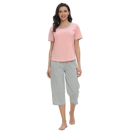 MintLimit Womens Pajamas Sets-Short Sleeve Tops and Capri Bottoms Pjs Sets Pink Sleep Wear Plus Size S
MintLimit Womens Pajamas Sets-Short Sleeve Tops and Capri Bottoms Pjs Sets Pink Sleep Wear Plus Size S
