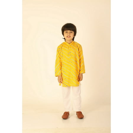 Ahhaaaa Kids Ethnic Cotton Printed Kurta Pyjama Set for Boys