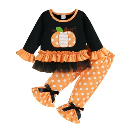 GRNSHTS Toddler Infant Girls Halloween Outfits Embroidery Long-Sleeve Ruffle T-Shirt Dots Bell-Bottoms Clothes Set 3-4 Years
GRNSHTS Toddler Infant Girls Halloween Outfits Embroidery Long-Sleeve Ruffle T-Shirt Dots Bell-Bottoms Clothes Set 3-4 Years
