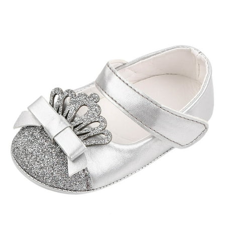 

nsendm Baby Boy Shoes 18-24 Months Kids Shoe First Crown Soft Leather Girls Walking Toddler Toddler Girl Shies Size 5 Shoes Silver 12 Months