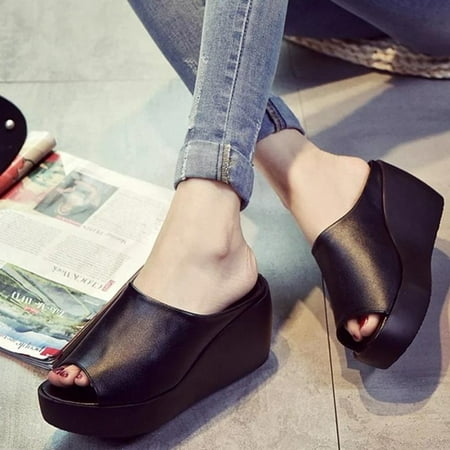 HRSR Women Platform Sandals Open Toe Thick Wedges Soft Sole Summer Beach Slippers Shoes(Black 40)
HRSR Women Platform Sandals Open Toe Thick Wedges Soft Sole Summer Beach Slippers Shoes(Black 40)