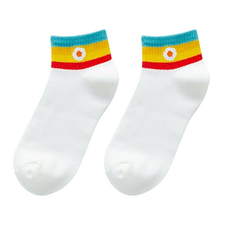 Wozhidaoke Socks For Women Women S Rainbow Socks Cute Printing Short Socks Ankle Socks For Comfortable Gifts For Women Crew Socks For Women