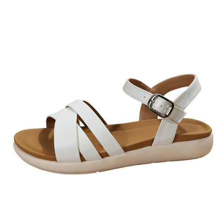 Sandals Women Comfortable Cute Fashion Summer Solid Color Slim Leather Open Toe Buckle Flat Sandals Shoes For Women Dressy
Sandals Women Comfortable Cute Fashion Summer Solid Color Slim Leather Open Toe Buckle Flat Sandals Shoes For Women Dressy