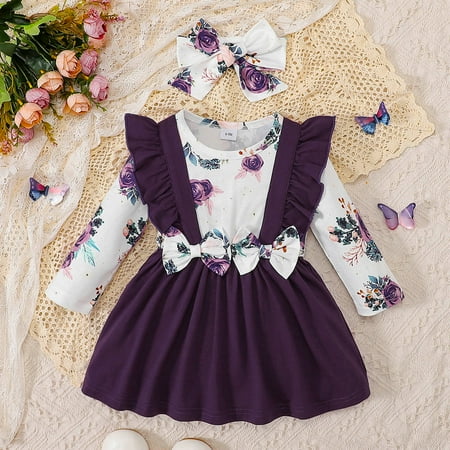Cathalem 6 Girl Dress Fashion Toddler Girls Child Bowknot Long Sleeve Flowers Prints Floor Length Flower Girl Dress Dress Purple 12-18 Months
Cathalem 6 Girl Dress Fashion Toddler Girls Child Bowknot Long Sleeve Flowers Prints Floor Length Flower Girl Dress Dress Purple 12-18 Months