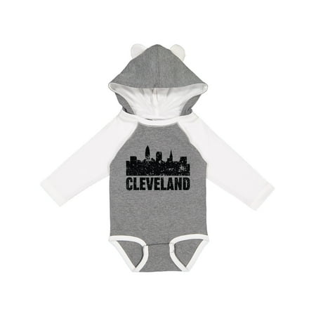 Inktastic Cleveland Skyline Grunge Gift Baby Boy or Baby Girl Long Sleeve Bodysuit