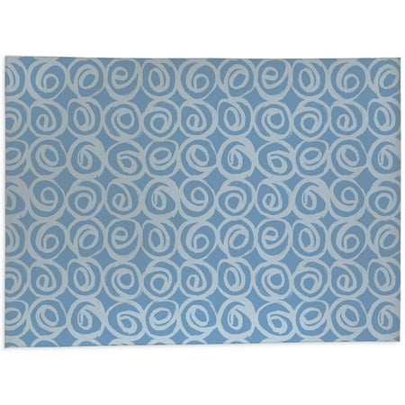 Roses Abstract Blue Kitchen Mat by Kavka Designs