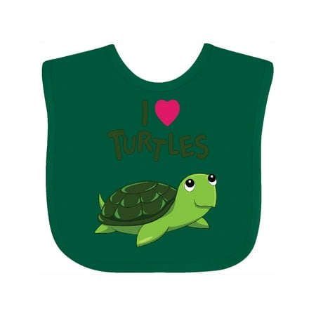 Inktastic I Love Turtles Gift Baby Boy or Baby Girl Bib