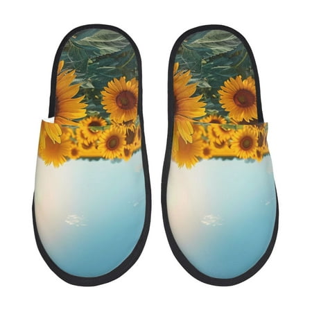 Honeii Sunlit Sunflower Field Print Furry Slippers Bedroom Slippers for Women and Men Fuzzy Plush Comfy Faux Fur Lined Slide Shoes -Large
Honeii Sunlit Sunflower Field Print Furry Slippers Bedroom Slippers for Women and Men Fuzzy Plush Comfy Faux Fur Lined Slide Shoes -Large