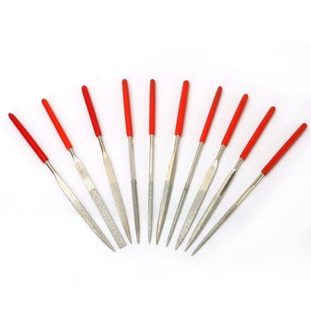10Pcs Mini Electroplated Diamond File Rasp Needle Metal Carving Craft Hand Tool