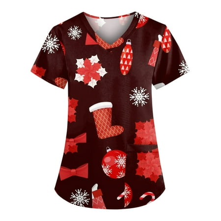 hoksml Women Chriatmas Printing Scrubs Top Women s V Neck Printed Working Uniform Nursing Tops with Pockets
hoksml Women Chriatmas Printing Scrubs Top Women s V Neck Printed Working Uniform Nursing Tops with Pockets