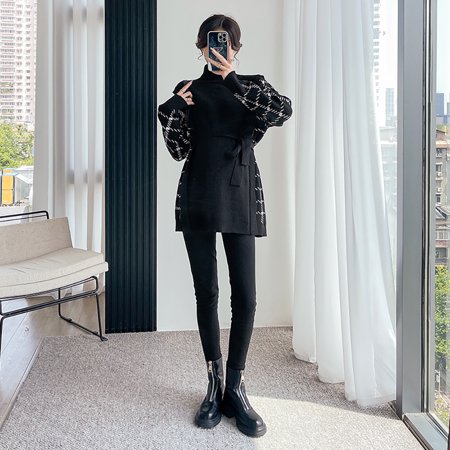 Autumn and Winter Pregnant Women’s New Fashion Sweater Top Dress Autumn Pants Two Piece Set