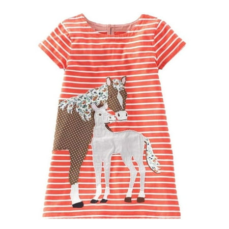 Youlebao Girls Cotton Long Sleeve Casual Cartoon Appliques Striped Jersey Dresses (5T Orange Horse)
Youlebao Girls Cotton Long Sleeve Casual Cartoon Appliques Striped Jersey Dresses (5T Orange Horse)