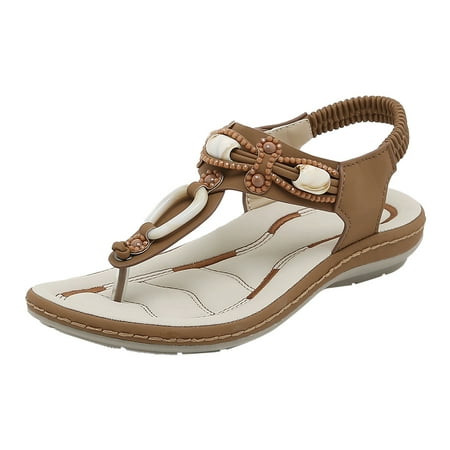 Cathalem Summer Fashion Women Casual Open Toe Flat Rhinestone Comfortable Soft Bottom Elastic Band Shoes Sandals Brown 38
Cathalem Summer Fashion Women Casual Open Toe Flat Rhinestone Comfortable Soft Bottom Elastic Band Shoes Sandals Brown 38