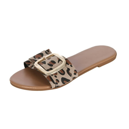 Borniu Women s Casual Vacation Open Toe Decorative Buckle Leopard Print Flat Beach Sandals
Borniu Women s Casual Vacation Open Toe Decorative Buckle Leopard Print Flat Beach Sandals