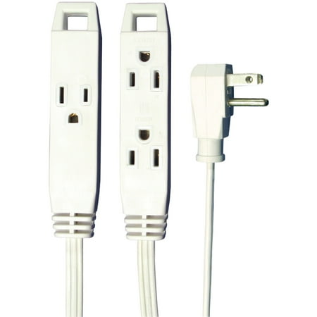 Axis 3-outlet Indoor Extension Cord 8ft (white) 4 Pack