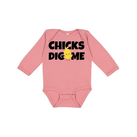 Inktastic Chicks Dig Me Gift Baby Boy Long Sleeve Bodysuit