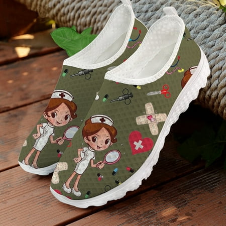 Big Size Nursing Shoes for Women Cute Nurse Doctor Print Woman Slip On Flats Mesh Sneakers Summer Casual Ladies Loafers Designer
Big Size Nursing Shoes for Women Cute Nurse Doctor Print Woman Slip On Flats Mesh Sneakers Summer Casual Ladies Loafers Designer