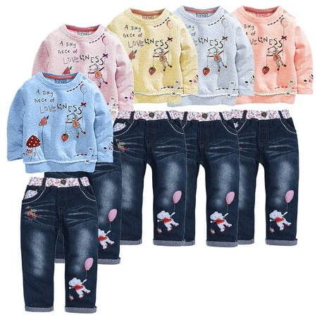 1-6T Kids Baby Girl s Long Sleeve Cartoon Pullover Shirt Sweatshirt and Jeans Pants Outfit Set
1-6T Kids Baby Girl s Long Sleeve Cartoon Pullover Shirt Sweatshirt and Jeans Pants Outfit Set