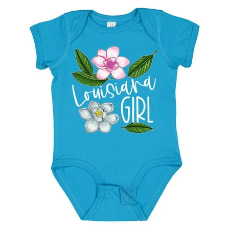 Inktastic Louisiana Girl Magnolia Flowers and Leaves Gift Baby Girl Bodysuit