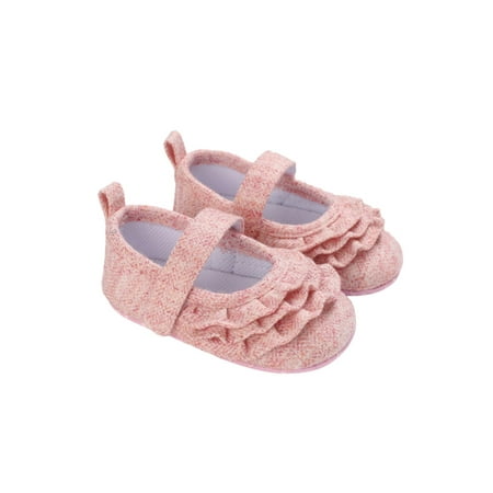 Amuver Baby Girls Mary Jane Flats Non-Slip First Walkers with Ruffle