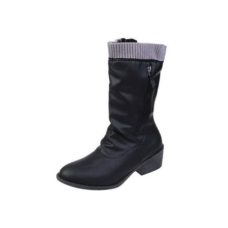 Ferndule Ladies Mid-Calf Boot Chunky Riding Boots Round Toe Winter Shoes Lightweight Heeled Walking Side Zipper Comfort Black 8.5
Ferndule Ladies Mid-Calf Boot Chunky Riding Boots Round Toe Winter Shoes Lightweight Heeled Walking Side Zipper Comfort Black 8.5