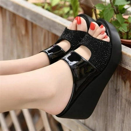 Women’s Wedge Platform Sandal Fish Mouth Hollow Out Open Toe Slippers Comfortable Orthotic Arch Support Non-Slip Simple Elegant Summer Beach Shoes (Color : Black Size : 6.5-7)
Women’s Wedge Platform Sandal Fish Mouth Hollow Out Open Toe Slippers Comfortable Orthotic Arch Support Non-Slip Simple Elegant Summer Beach Shoes (Color : Black Size : 6.5-7)