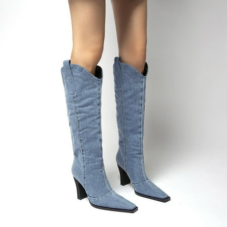 Clearance Sales Online Deals Women Denim Plain Long Tube High Heel Square Toe Fashion Elastic Middle Tube Boots
Clearance Sales Online Deals Women Denim Plain Long Tube High Heel Square Toe Fashion Elastic Middle Tube Boots