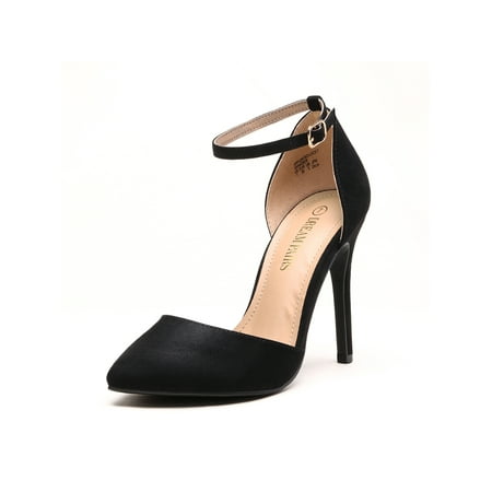Women‘s Oppointed-Lacey Black Nubuck Fashion Dress High Heel Pointed Toe Wedding Pumps Shoes Women‘s Footwear