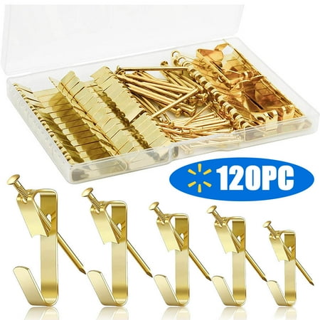 Picture Hanging Kit 120pcs Heavy Duty Picture Hanging Hooks Picture Hangers for Wall Mounting - Nails and Hardware for Frames Holds 30-50 lbs Golden
Picture Hanging Kit 120pcs Heavy Duty Picture Hanging Hooks Picture Hangers for Wall Mounting - Nails and Hardware for Frames Holds 30-50 lbs Golden
