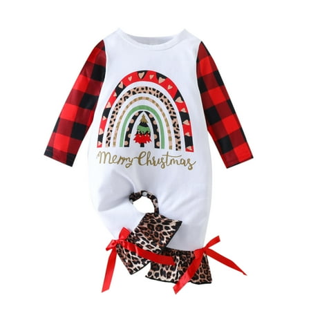 Rovga Kids Girls Baby Toddler Bodysuits Christmas Long Sleeve Letter Romper Leopard Prints Ruffles Bell Bottoms Flare Jumpsuit
Rovga Kids Girls Baby Toddler Bodysuits Christmas Long Sleeve Letter Romper Leopard Prints Ruffles Bell Bottoms Flare Jumpsuit