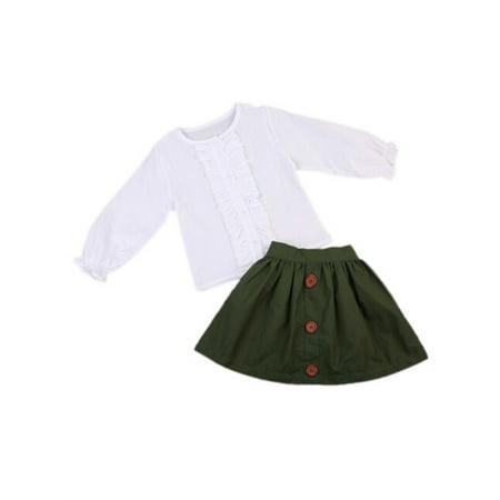 Inevnen Toddler Baby Girls Outfits Long Sleeve Shirt Button Down Princess Dress Ruffle Skirts Set
Inevnen Toddler Baby Girls Outfits Long Sleeve Shirt Button Down Princess Dress Ruffle Skirts Set