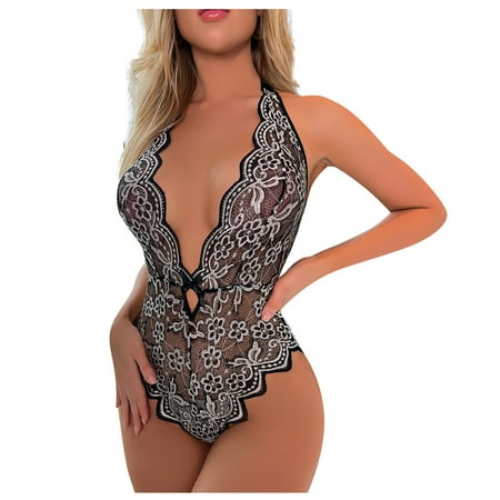 DNDKILG Womens Sexy Lace Lingerie One Piece Sleepwear Teddy Bodysuit Deep V Neck Eyelash Babydoll Gray M
DNDKILG Womens Sexy Lace Lingerie One Piece Sleepwear Teddy Bodysuit Deep V Neck Eyelash Babydoll Gray M