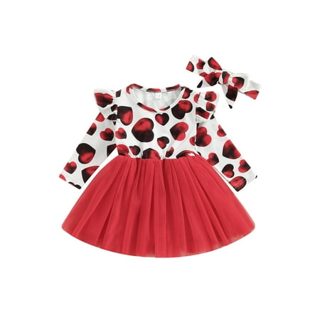 Toddler Baby Girl Valentines Day Dress Heart Print Ruffle Long Sleeve Tulle Dresses Headband Sets
Toddler Baby Girl Valentines Day Dress Heart Print Ruffle Long Sleeve Tulle Dresses Headband Sets