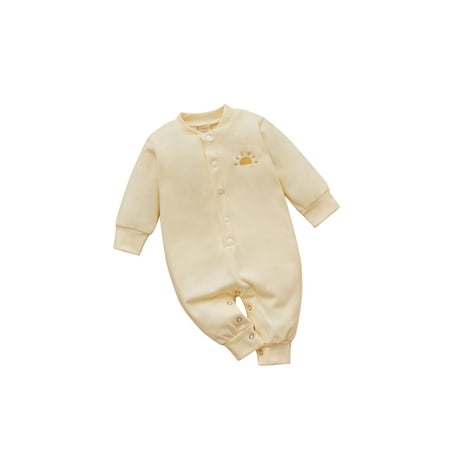 Sunisery Newborn Baby Girls Boys Long Sleeve Jumpsuit Single-breasted Button Ribbed Autumn Clothing Yellow 0-3 Months
Sunisery Newborn Baby Girls Boys Long Sleeve Jumpsuit Single-breasted Button Ribbed Autumn Clothing Yellow 0-3 Months