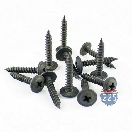 #8 x 1/2 Black Wafer Head Pointed Metal Screws Phillips Truss Head