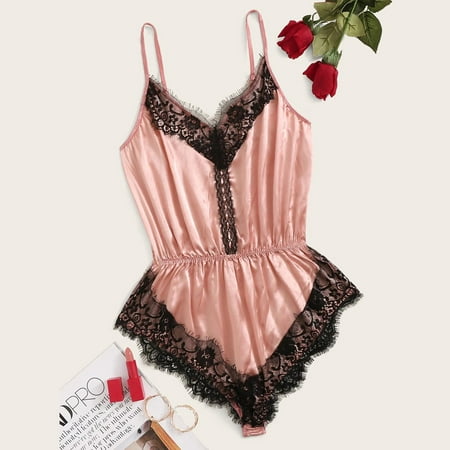 UDAXB Lingerie Women Lace Stain Bow Lingerie Bodysuit Backless Pajamas Silk Jumpsuit Sleepwear
UDAXB Lingerie Women Lace Stain Bow Lingerie Bodysuit Backless Pajamas Silk Jumpsuit Sleepwear