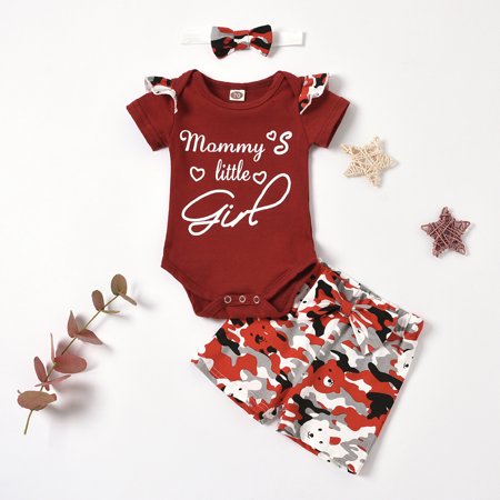 AURIGATE Newborn Infant Baby Girls Letter Print Romper Camouflage Shorts Outfits Set Clearance
AURIGATE Newborn Infant Baby Girls Letter Print Romper Camouflage Shorts Outfits Set Clearance