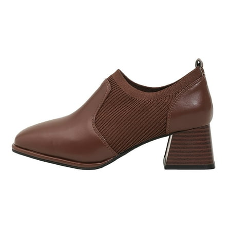 Womens Short Booties Ladies Fashion British Leather Knitted Panel Square Headed Thick Heel Ankle Boots
Womens Short Booties Ladies Fashion British Leather Knitted Panel Square Headed Thick Heel Ankle Boots
