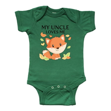 Inktastic My Uncle Loves Me- little fox Gift Baby Boy or Baby Girl Bodysuit