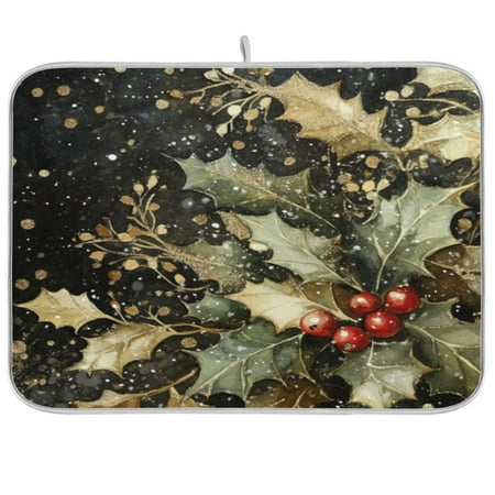 Kitchen Drying Mat 16x18In Drying Dish Mat Dish Drying Mats Kitchen Countertop Multi-Function Drain Drying Mat Kitchen Table Snowflake Holly and Mistletoe
Kitchen Drying Mat 16x18In Drying Dish Mat Dish Drying Mats Kitchen Countertop Multi-Function Drain Drying Mat Kitchen Table Snowflake Holly and Mistletoe