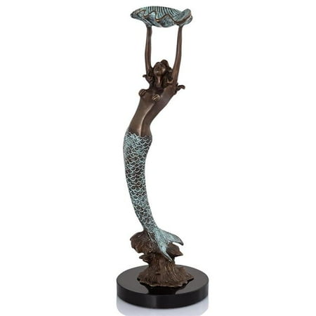 SPI Home 41050 15 x 5 x 5 in. Mermaid with Tray Brass