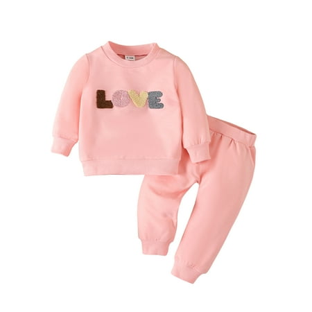 Infant Boys Girls Fall Outfits Letter Embroidery Crew Neck Long Sleeve Sweatshirts Elastic Waist Pants Fall Set
Infant Boys Girls Fall Outfits Letter Embroidery Crew Neck Long Sleeve Sweatshirts Elastic Waist Pants Fall Set