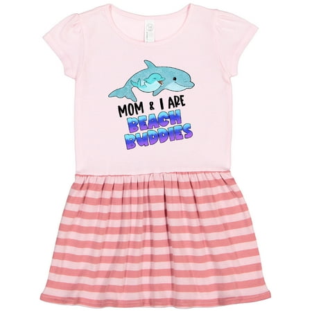 Inktastic Mom and I Are Beach Buddies Cute Dolphins Gift Toddler Girl Dress