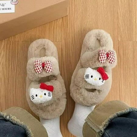 Sanrio Hello Kitty Cute Bow Fuzzy Slippers Y2k Girl Fashion Outdoor Thick Sole Slip Ons Cartoon Cute Soft Plush Slippers Women
Sanrio Hello Kitty Cute Bow Fuzzy Slippers Y2k Girl Fashion Outdoor Thick Sole Slip Ons Cartoon Cute Soft Plush Slippers Women