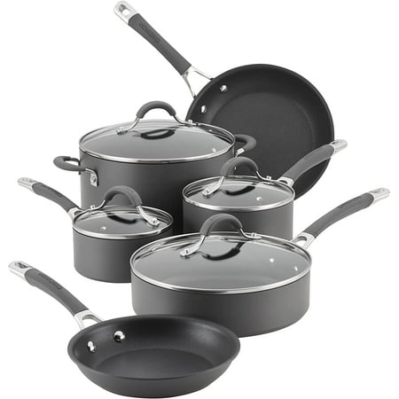 bzfwm 83903 Radiance Hard Anodized Nonstick Cookware Pots and Pans Set 10 Piece Gray
bzfwm 83903 Radiance Hard Anodized Nonstick Cookware Pots and Pans Set 10 Piece Gray