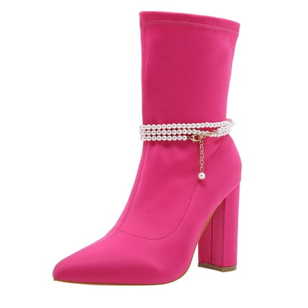 Boots for Women Women S Shoes Fashion Solid Color Minimalistic Pearl Chain Decoration High Heel Fine Heels Boots
Boots for Women Women S Shoes Fashion Solid Color Minimalistic Pearl Chain Decoration High Heel Fine Heels Boots