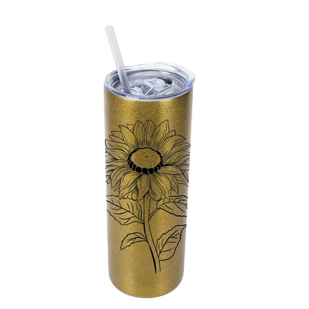 Elanze Designs Joyful Sunflower 20 Ounce Double-Walled Stainless Steel Insulated Slim Travel Tumbler with Lid and Straw Vegas Gold
Elanze Designs Joyful Sunflower 20 Ounce Double-Walled Stainless Steel Insulated Slim Travel Tumbler with Lid and Straw Vegas Gold