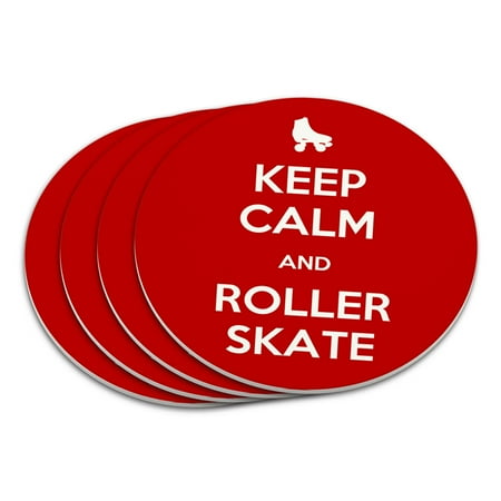 Keep Calm And Roller Skate Derby Coaster Set