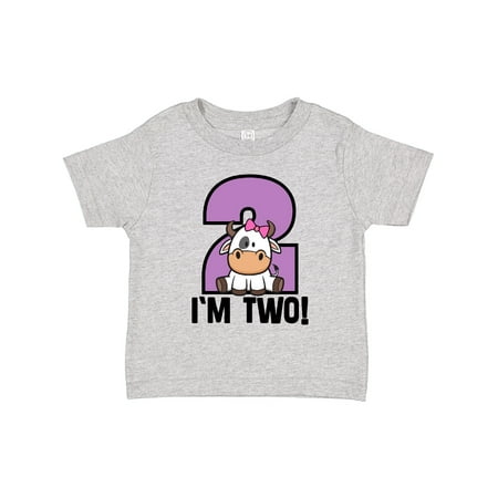 Inktastic 2nd Birthday Girl Cow Farm Party Gift Toddler Toddler Girl T-Shirt