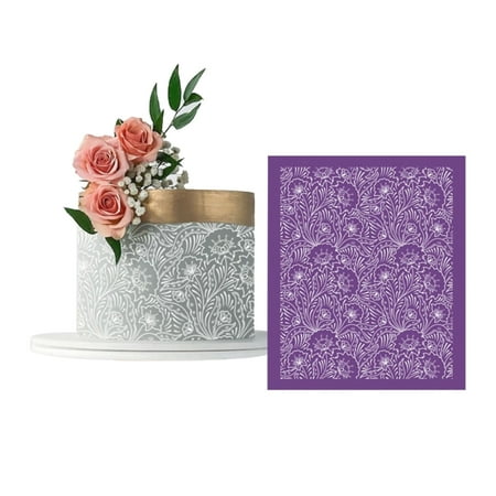OOKWE Cake Mesh Stencil Lace Flower Grass Fabric Cake Stencil Decorating Tool